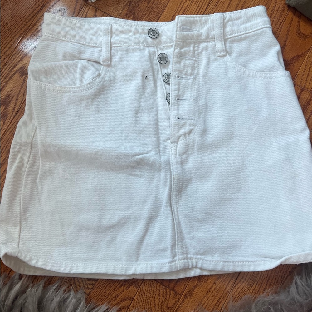 White Jean Skirt
